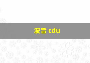 波音 cdu